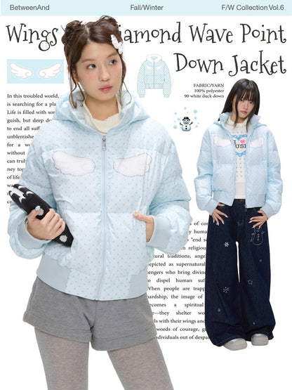 BETWEENAND_Baby_Blue_Polka_Dot_Rhinestone_Print_Hooded_Women&