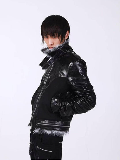 DETW onLine Dark Knight Cross Washed Wax Faux Fur Collar Women&