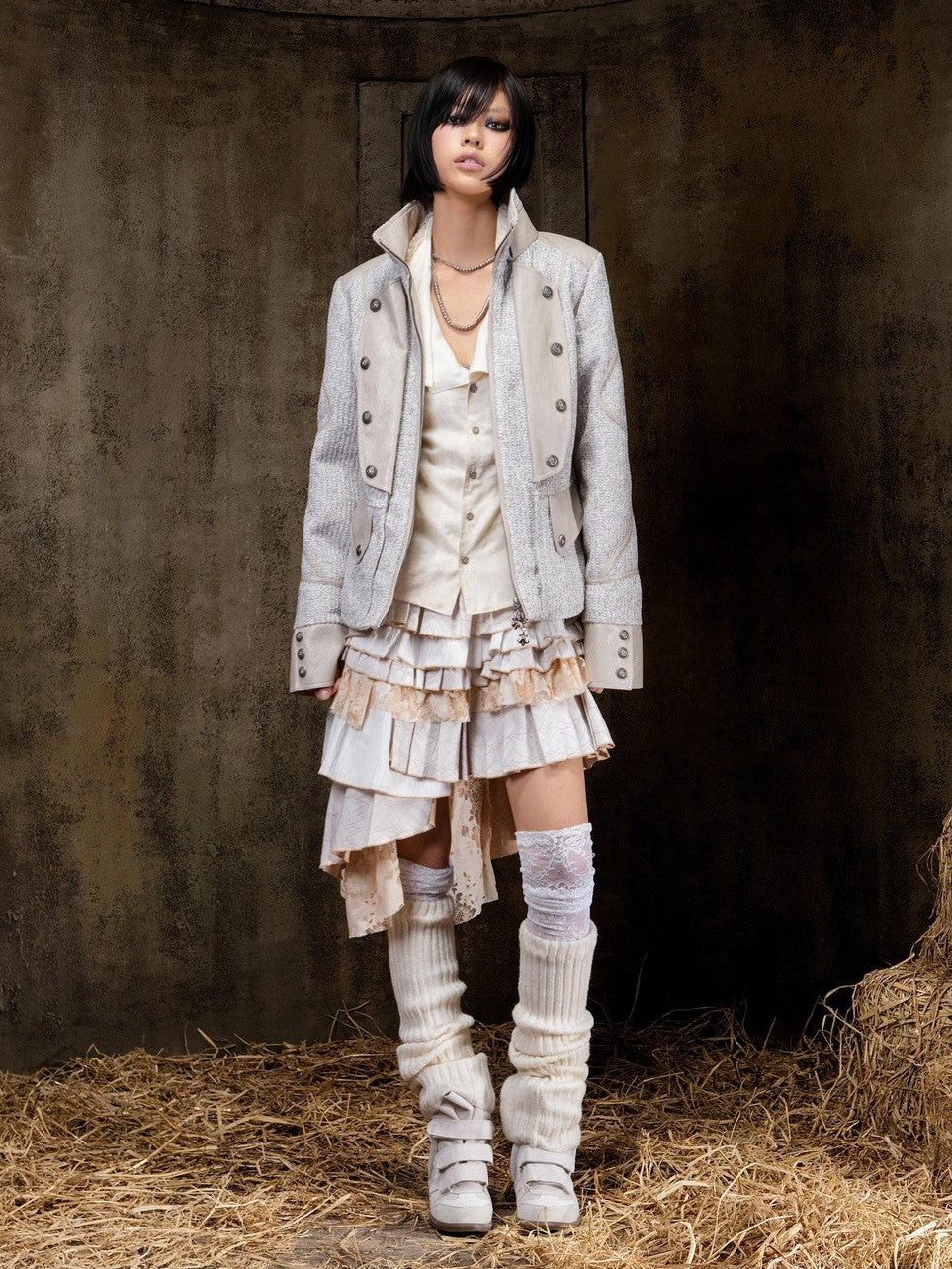 ARIADNAw Lace Up Biker Punk Retro Women&