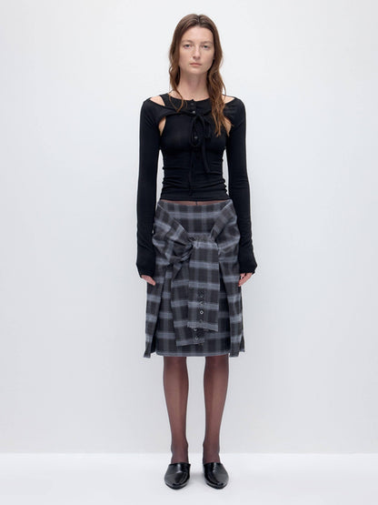 RUN TO THE FUTURE Polyester Blend Lined Pockets Vintage A Line Low Waist Women Casual Midi Skirts