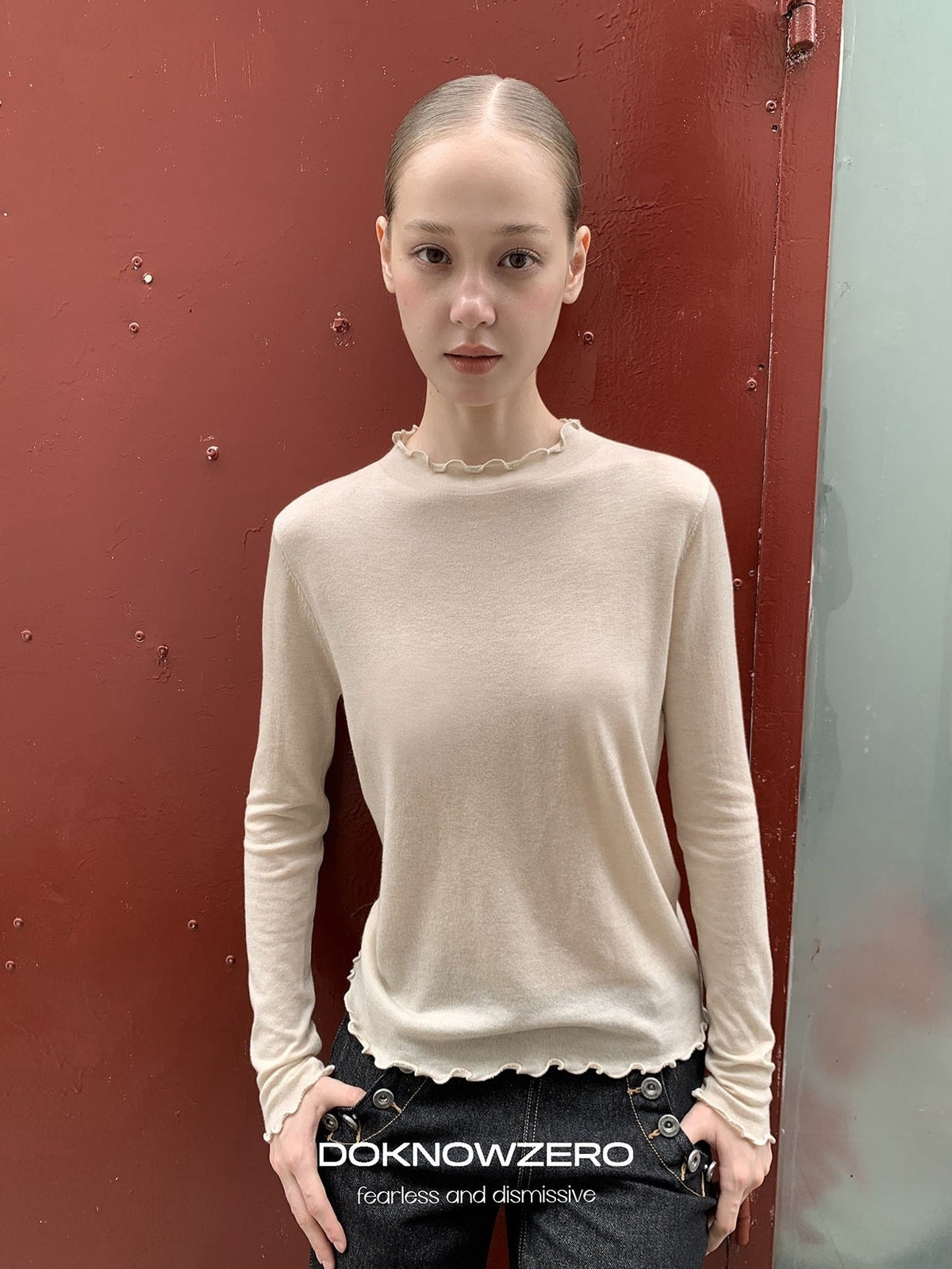 DKZ_OFFICIAL_Lace_Trim_Half_Turtleneck_Knit_Women&