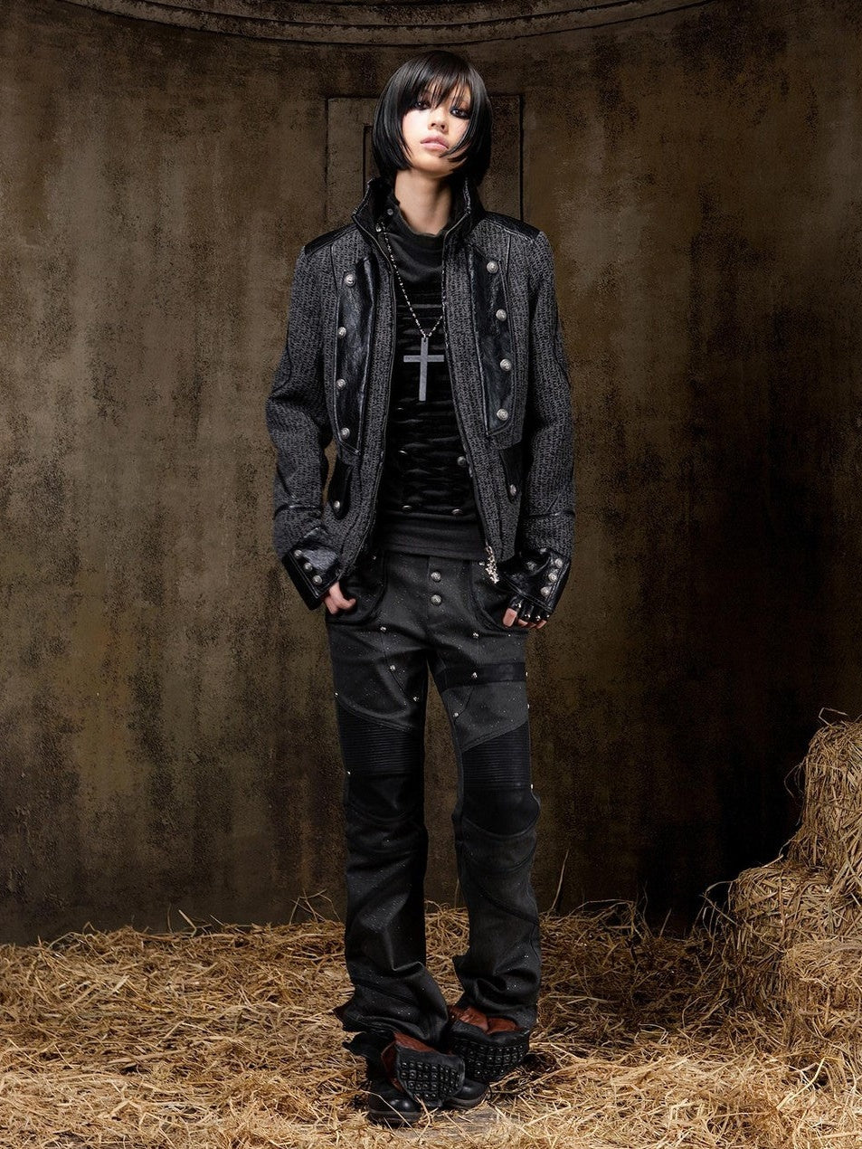 ARIADNAw Lace Up Biker Punk Retro Women&