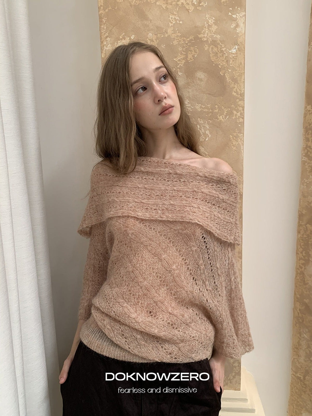 DKZ_OFFICIAL_Jacquard_Slant_Neck_Mohair_Women&