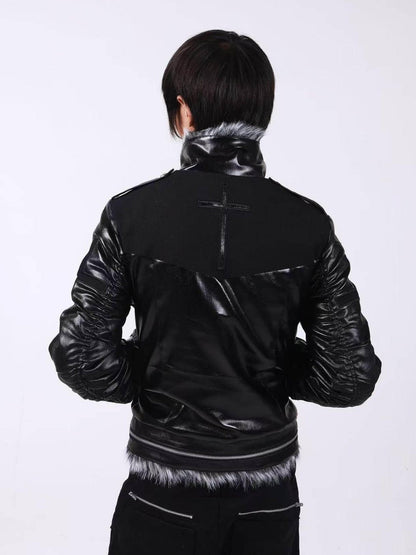 DETW onLine Dark Knight Cross Washed Wax Faux Fur Collar Women&