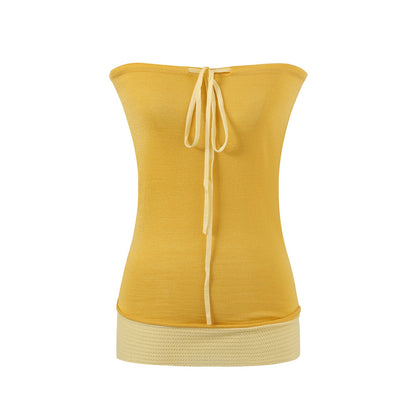 7Shiftin_Asymmetric_Slim_Fit_Cropped_Versatile_Solid_Women_Yellow_Khaki_Brown_Tank_Tops_MISSTT