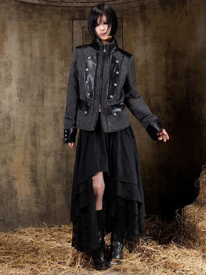 ARIADNAw Lace Up Biker Punk Retro Women&