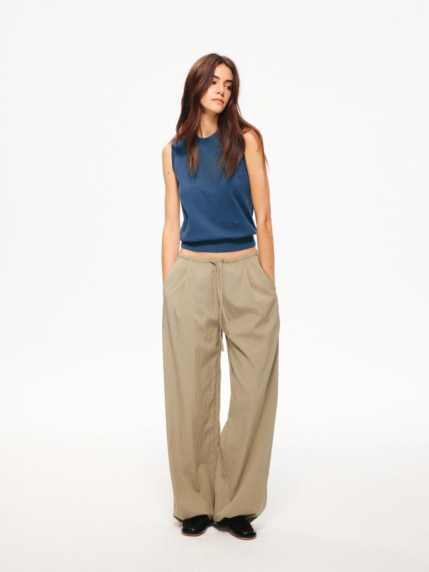 Northbutsouth Black Cooling Elastic Waist Tapered Women&