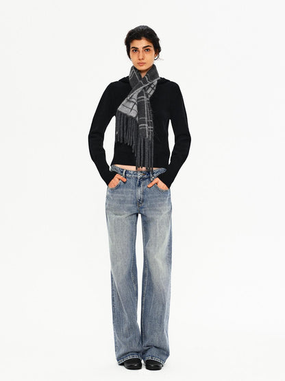 Northbutsouth Light Blue Distressed Floral Washed Mid Rise Women&