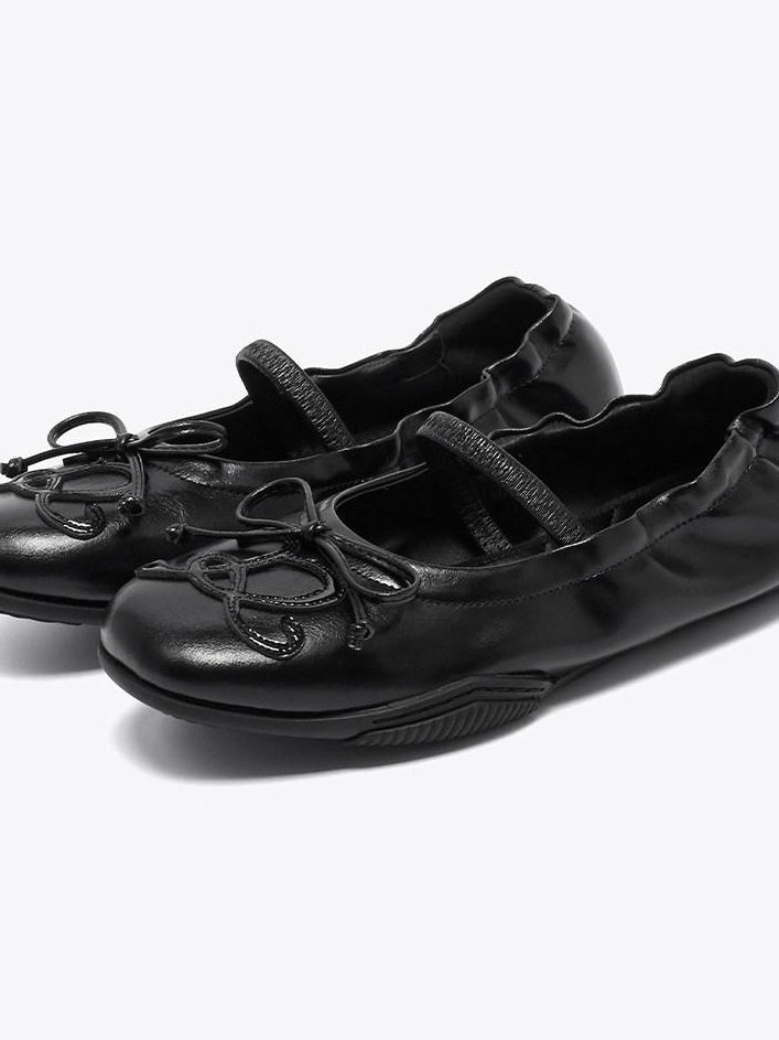 RUN TO THE FUTURE Cushioned Lambskin Casual Round Toe Microfiber Upper Rubber Sole Flats