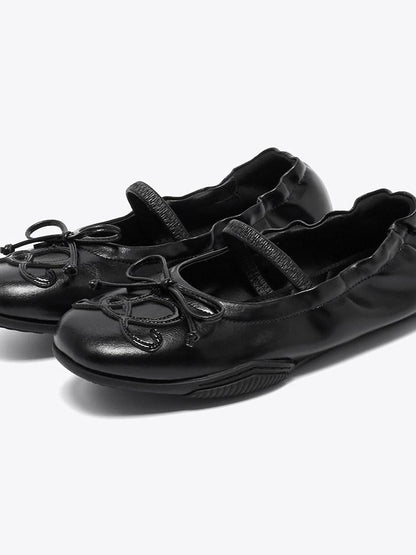 RUN TO THE FUTURE Cushioned Lambskin Casual Round Toe Microfiber Upper Rubber Sole Flats