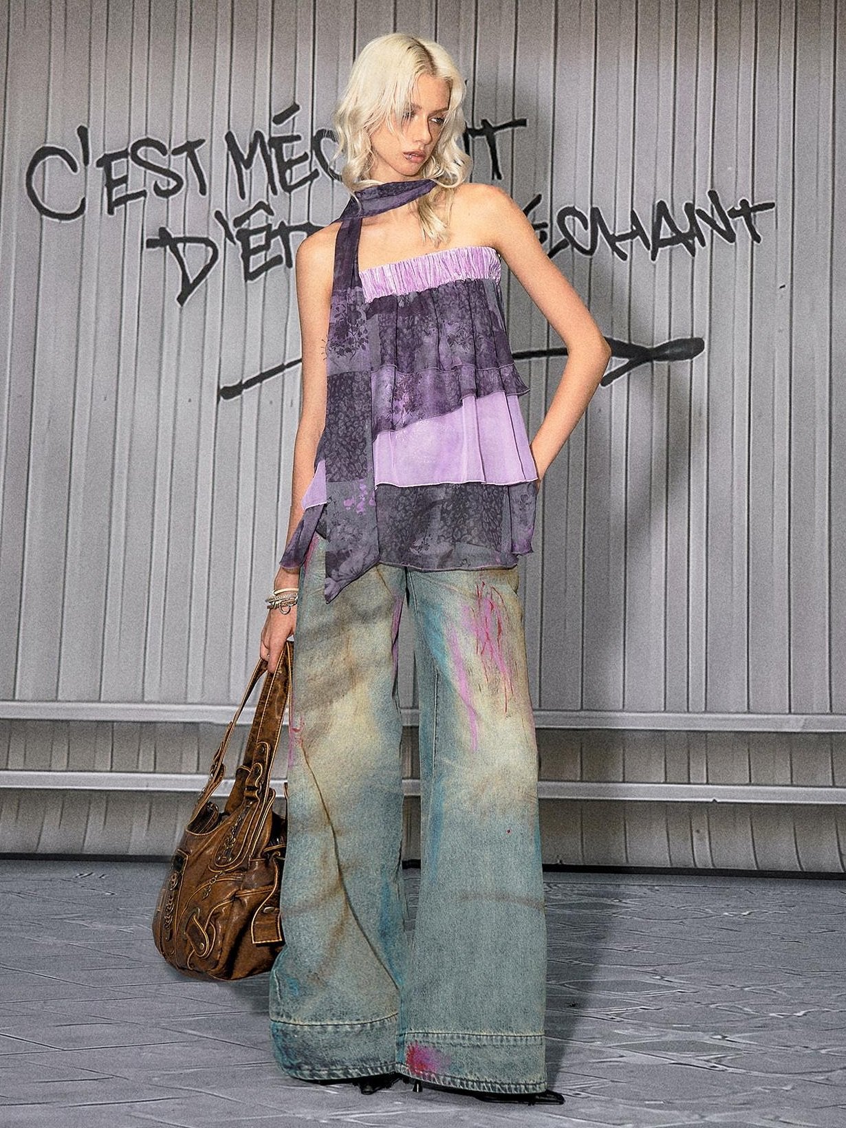 The NeverMore Washed Blue Button Fly Mid Rise Slight Stretch Sexy Straight Leg Jeans