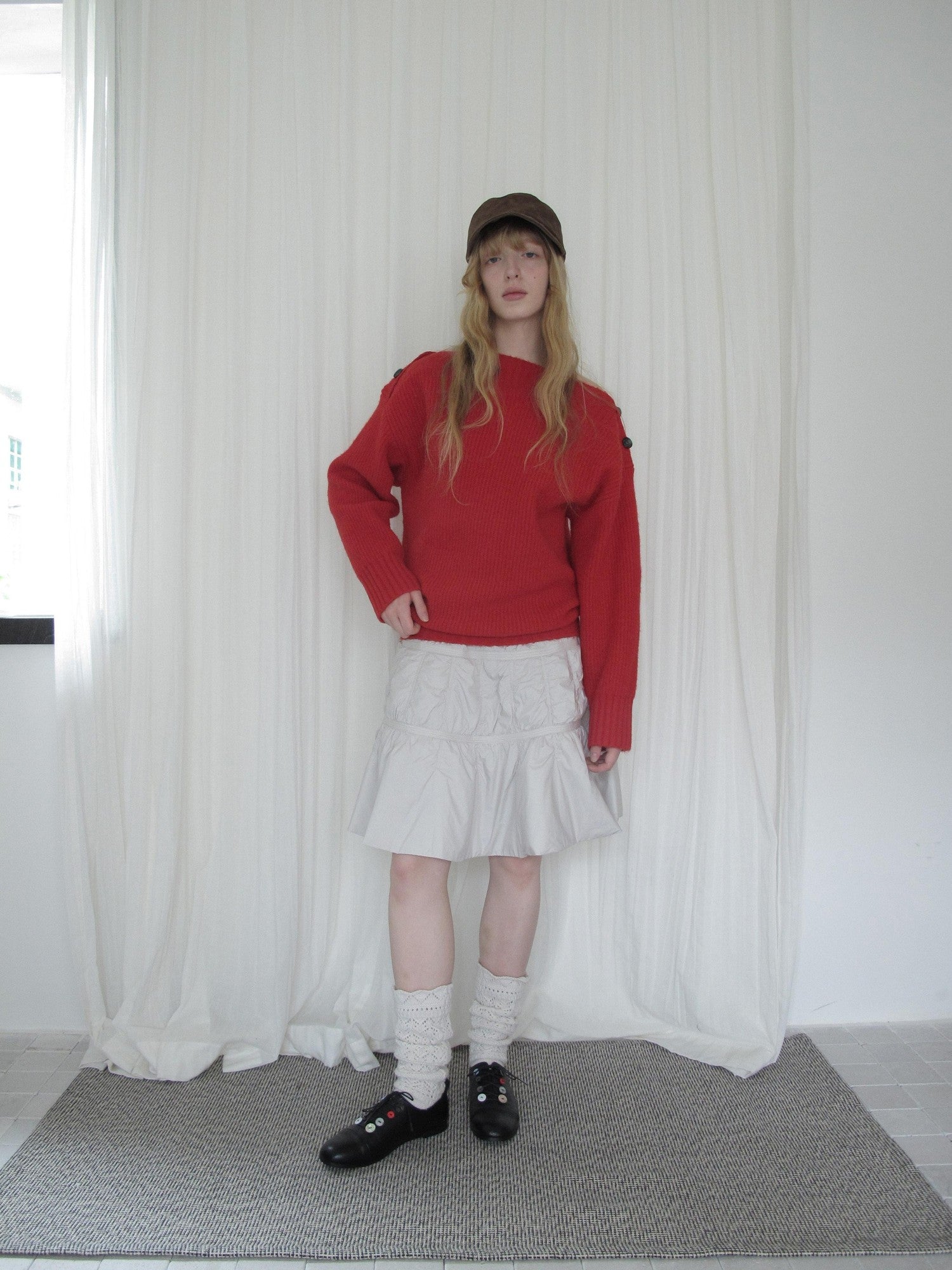 DKZ OFFICIAL Relaxed Button One Shoulder Women&