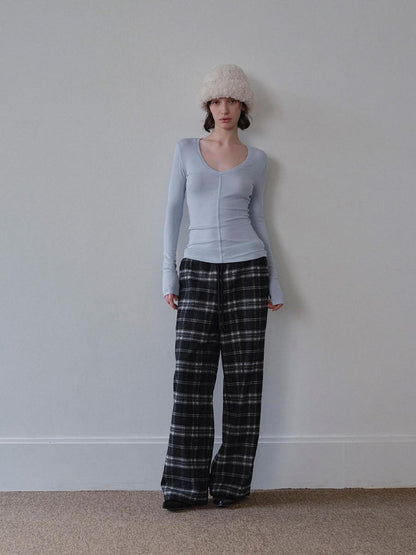 DKZ OFFICIAL Black Plaid Pockets Women&