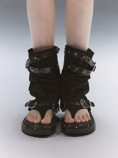 Cest Nous Grunge Punk Studded Dual Strap Detachable Women&