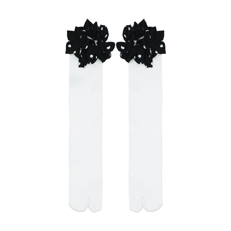 nit_alcove_Soft_Breathable_Cotton_Cute_Polka_Dot_Knee_High_Unisex_White_Gray_Socks_MISSTT