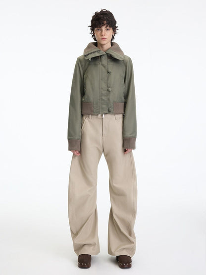 RUN TO THE FUTURE Chinos femme 100 % coton, coupe décontractée sculptée, taille mi-basse, jambes droites