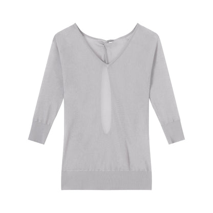 RUN TO THE FUTURE Moisture Wicking V-neck Straight Fit Vintage Commuter Women Long Sleeve T-Shirts