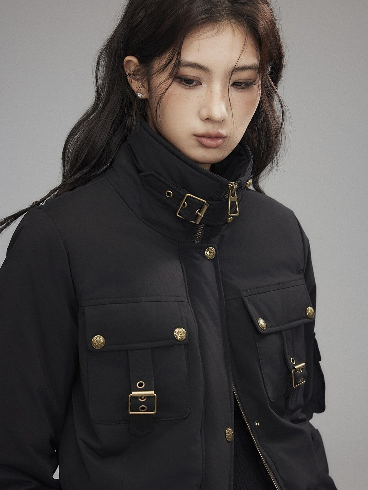 Low pixel 90 Percent White Duck Down Warm Casual Cinched Waist Women Everyday Down Jackets