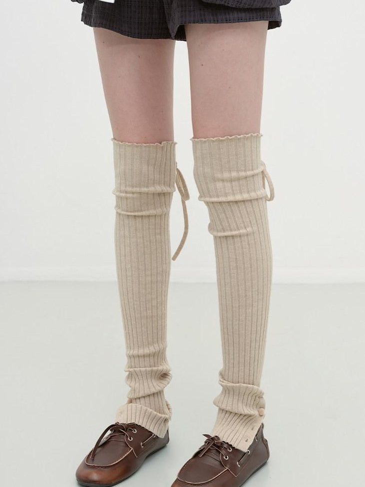 RUN TO THE FUTURE Soft Viscose Blend High Tube Minimal Over The Knee For Women Solid Leg Warmers