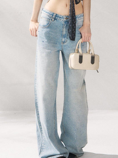 7Shiftin Structured Cotton Natural Waist Zipper Fly Women Blue Denim Straight Leg Jeans