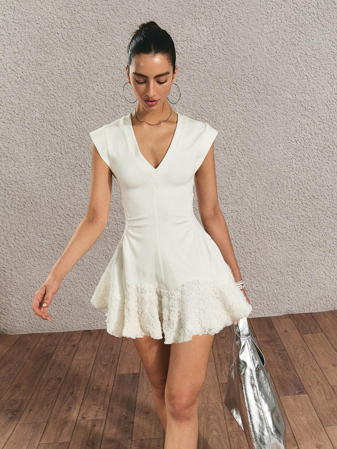The NeverMore High Waist Street Slim Fit Spaghetti Strap Polyester Everyday Chic Mini Dresses