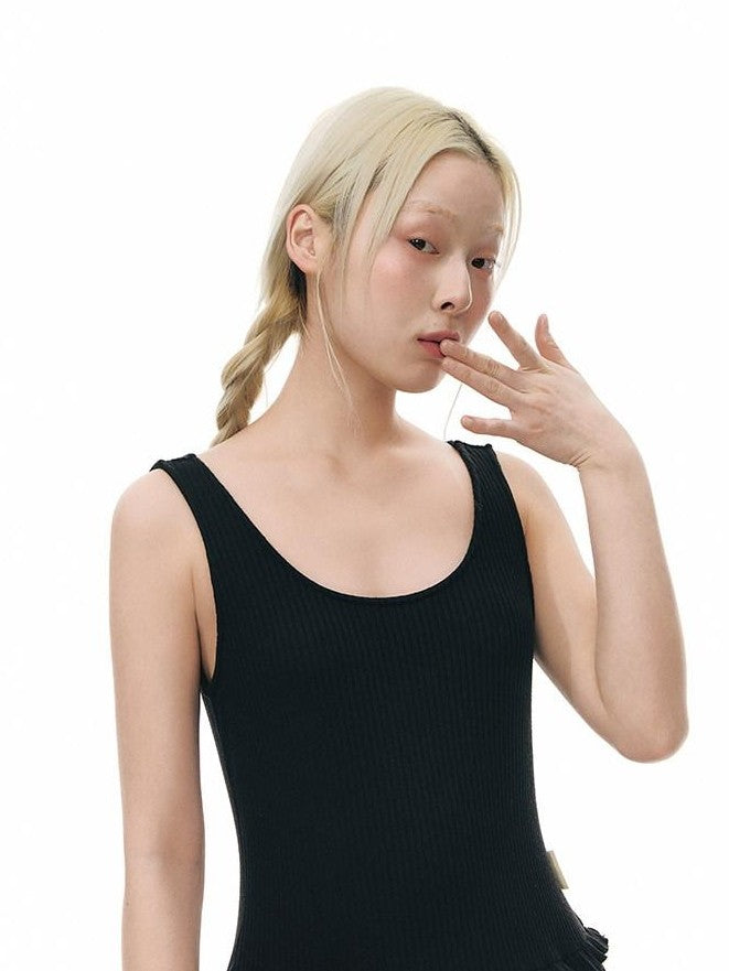 NAPSNAPS Tulle Spliced Knit Vest Women&