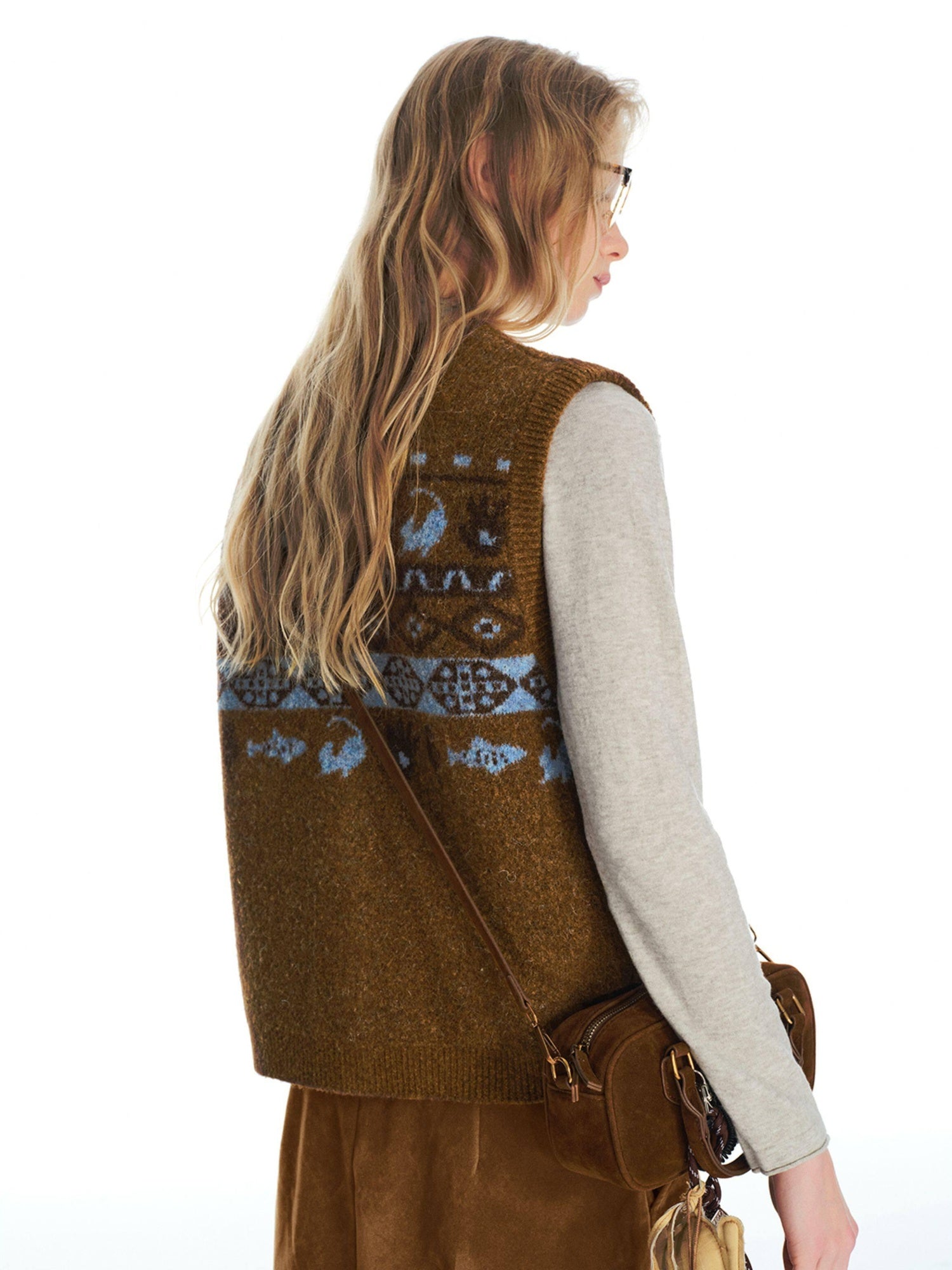 OuttheBlue Recycled Green Fiber Animal Print Commuter Style Women Cardigan Tank Tops