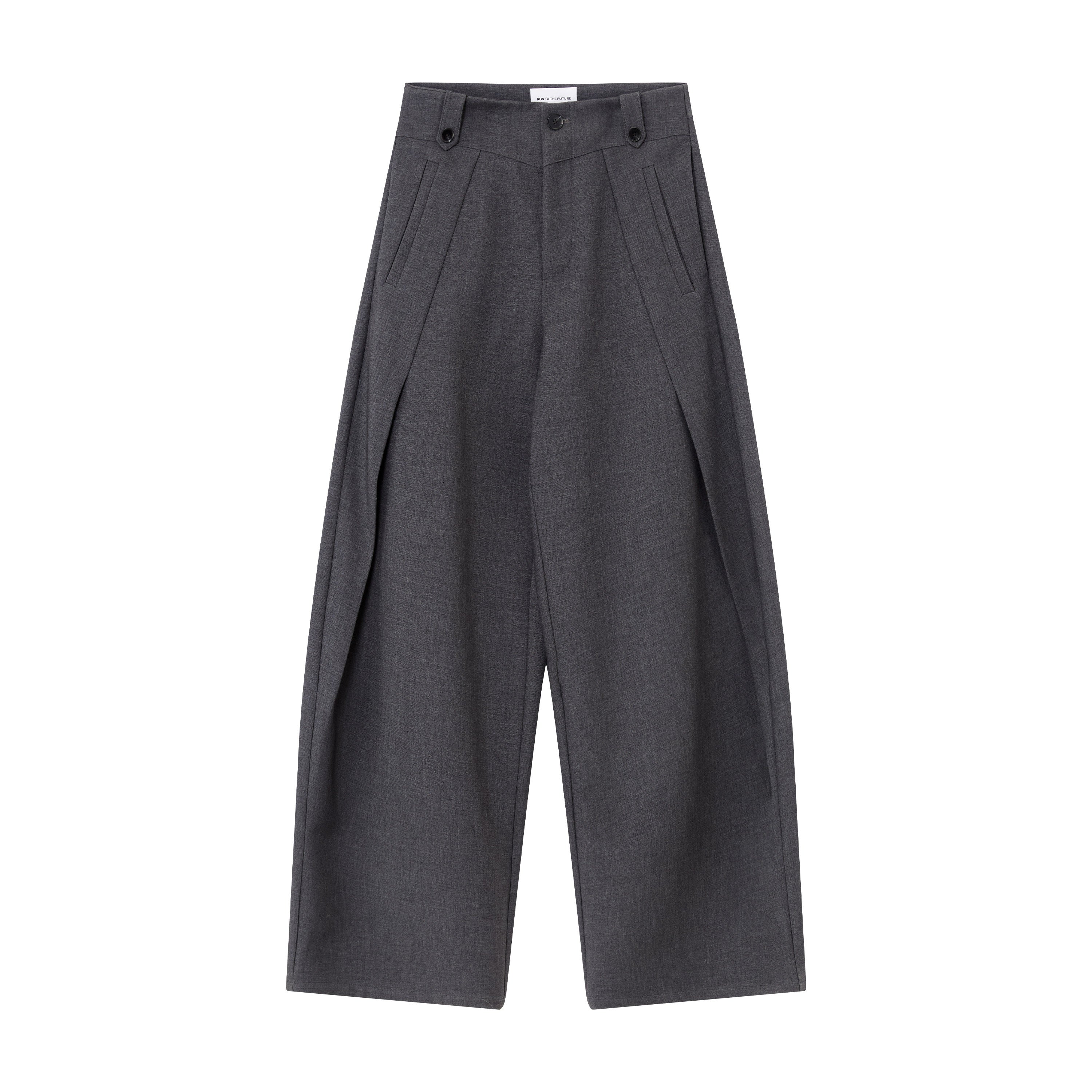 RUN_TO_THE_FUTURE_Flattering_Mid_Rise_Minimalist_Straight_Cut_Office_Gray_Black_Wide-Leg_Pants_MISSTT