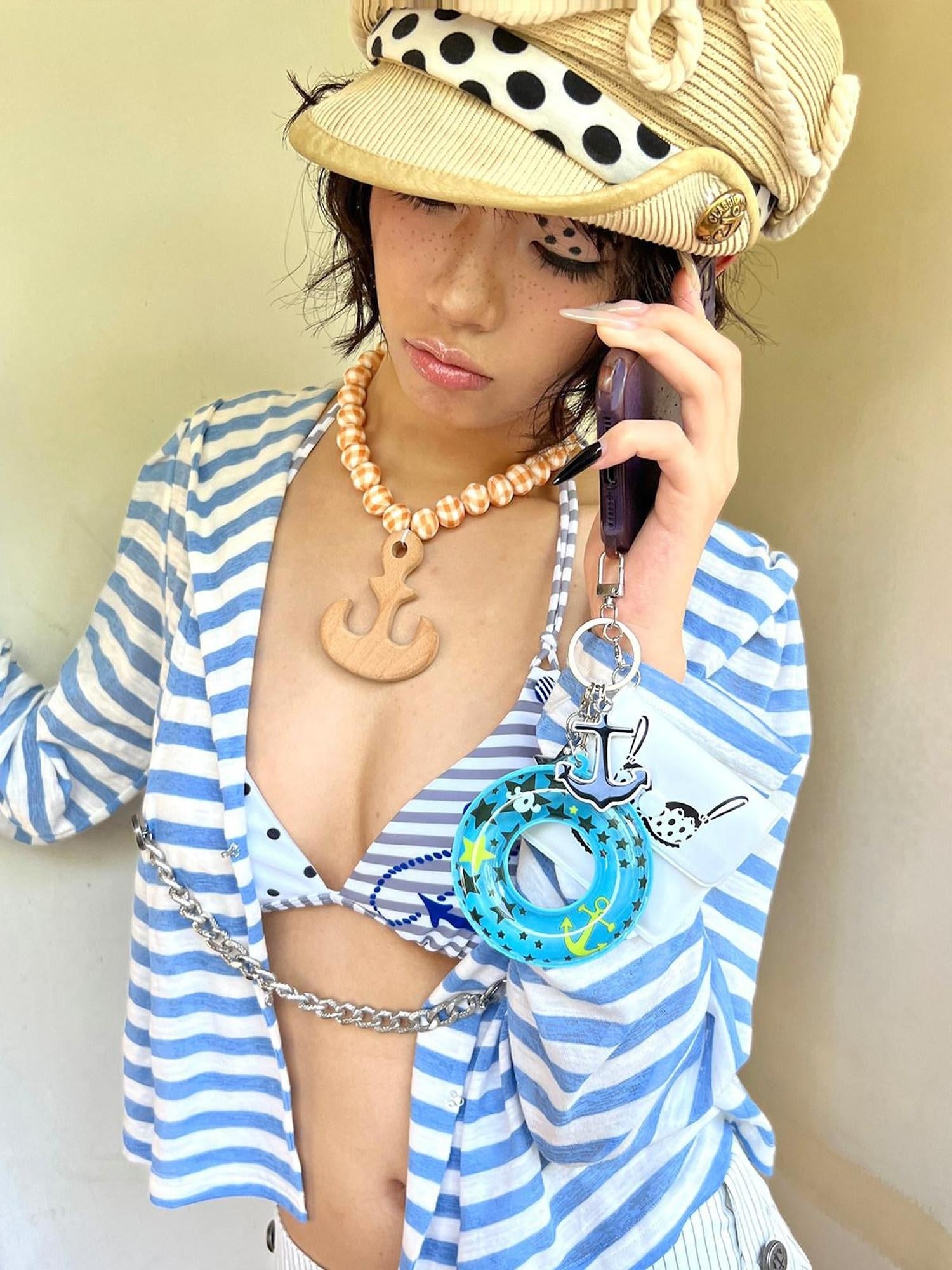nit alcove Blue Orange Lifebuoy Charm Stackable Beach Jewelry For Women Bracelets