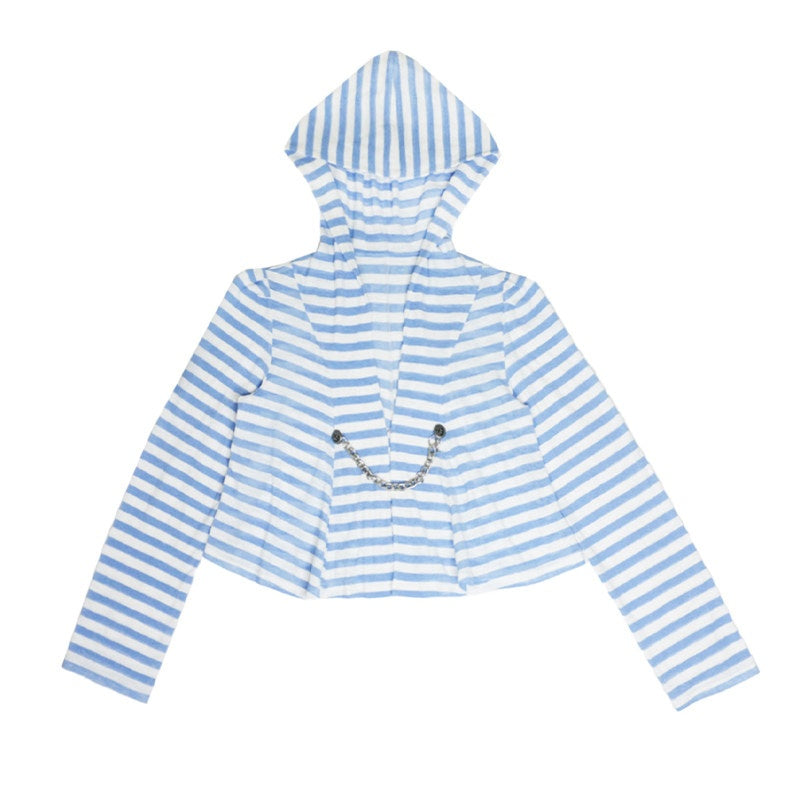 nit_alcove_Uv_Asymmetric_Slim_Longsleeve_Women_Blue_Striped_Cross_Print_Basic_Crop_Tops_MISSTT