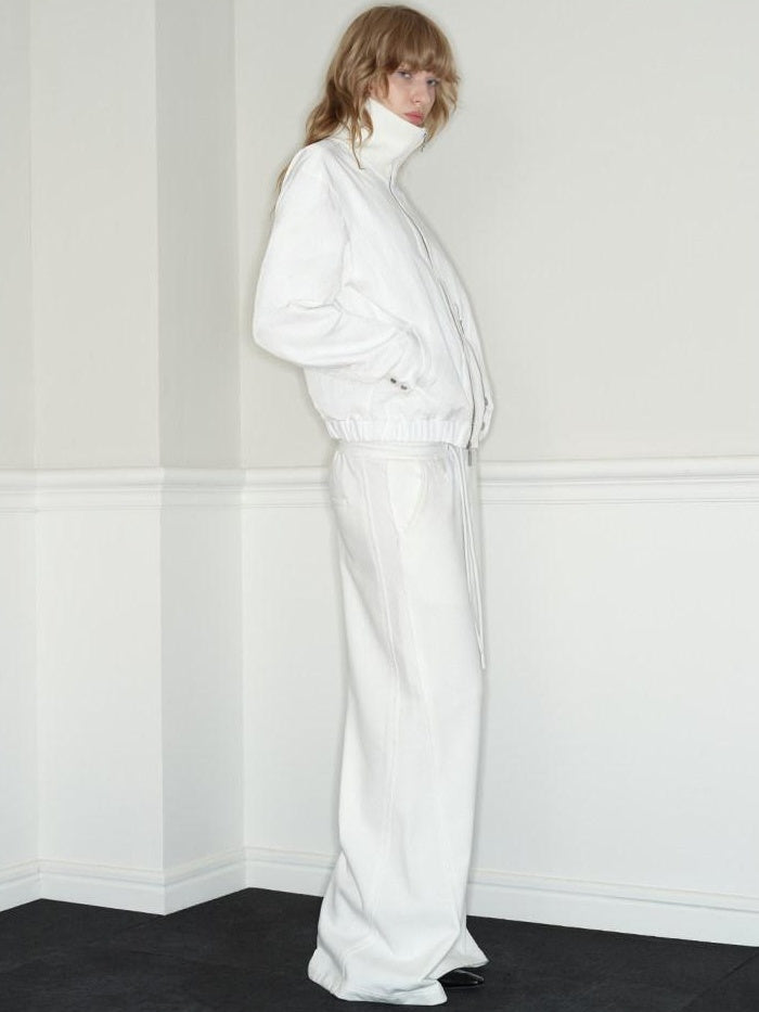 RUN TO THE FUTURE 100 Percent Cotton Original Low Waist Pocket Moonlight White Wide-Leg Pants