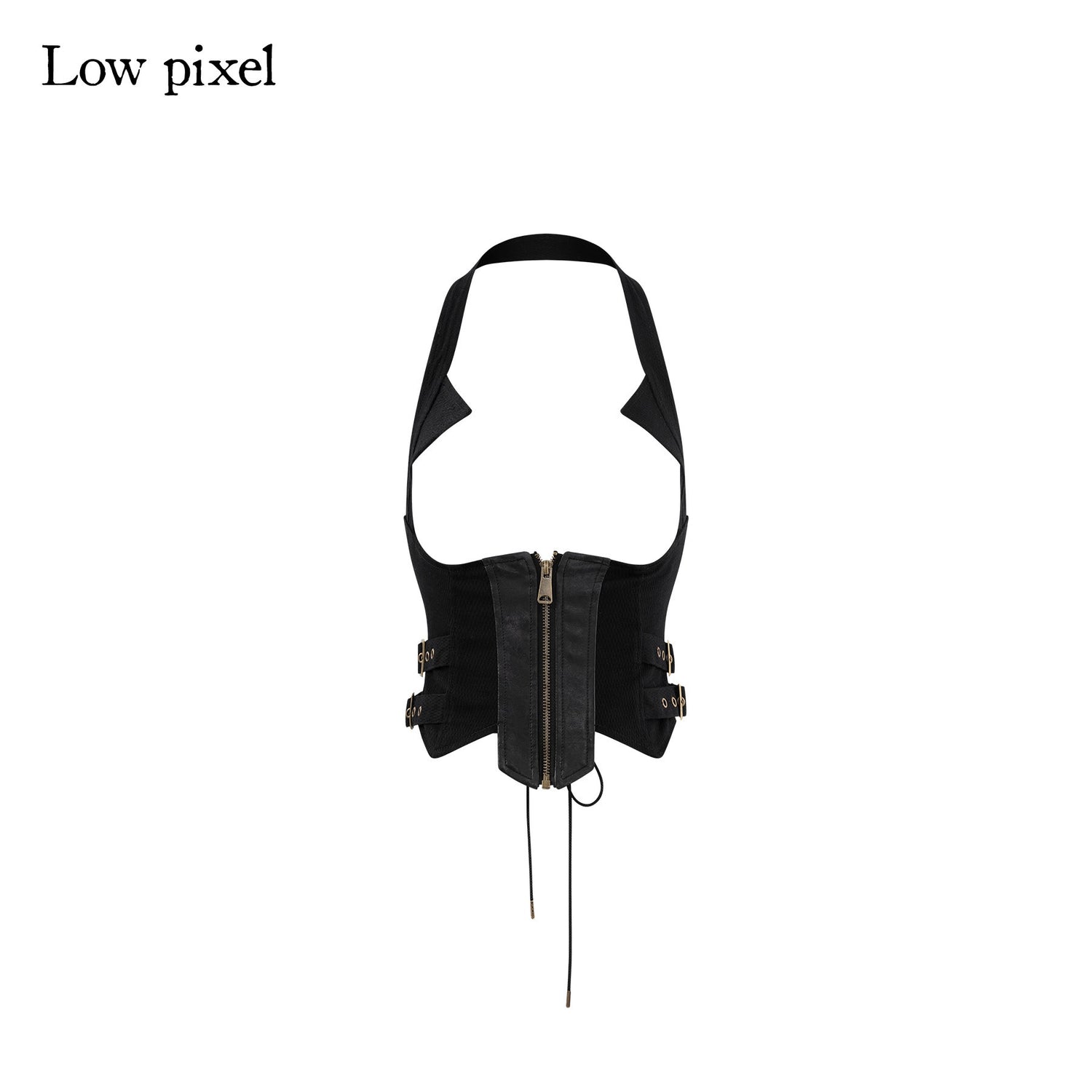 Low pixel Patchwork Streetwear Slim Fit Zipper Cotton Stretch Women Long Sleeve Crop Tops