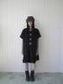 ang project Vintage 3D Floral Ruffle Double Layer Round Neck Women&