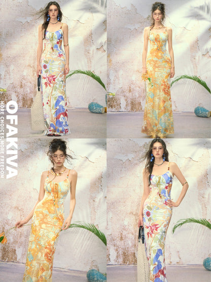 OfAkiva Velvet Burnout Gold Print High Stretch Women&