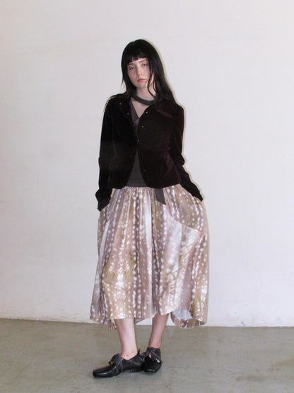 Mito de dar Deer Spot Brown Asymmetric Patchwork Women&