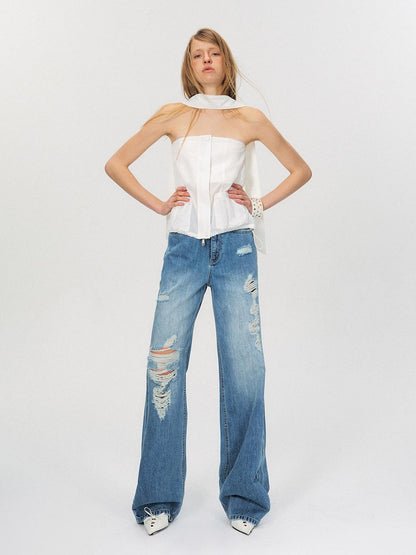 The NeverMore Zipper Front Slim Short Solid White Office Chic Strapless Tube Tops
