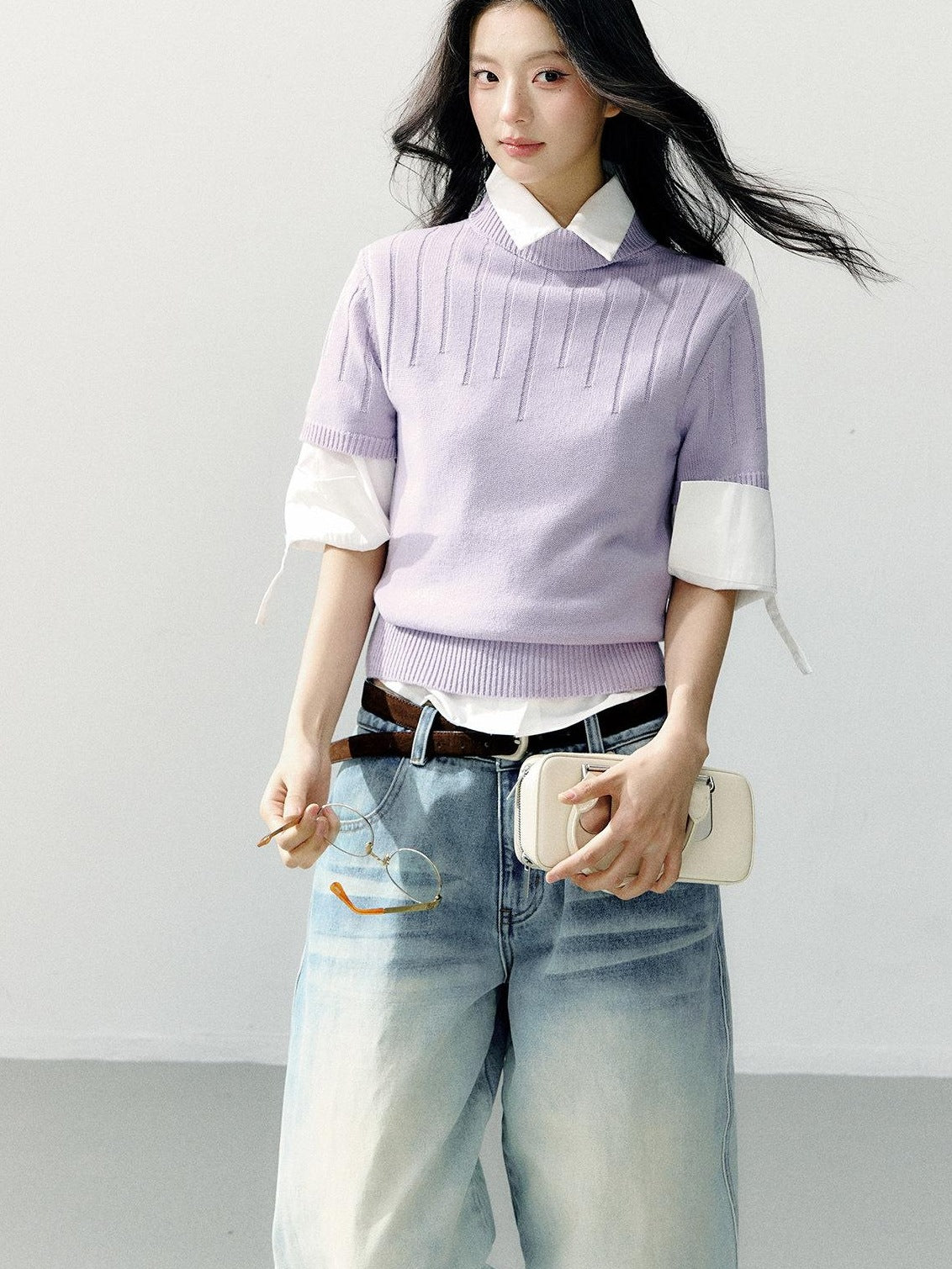 7Shiftin Cozy Versatile Relaxed Fit Commuter Office Knit Pullover For Women Sweaters