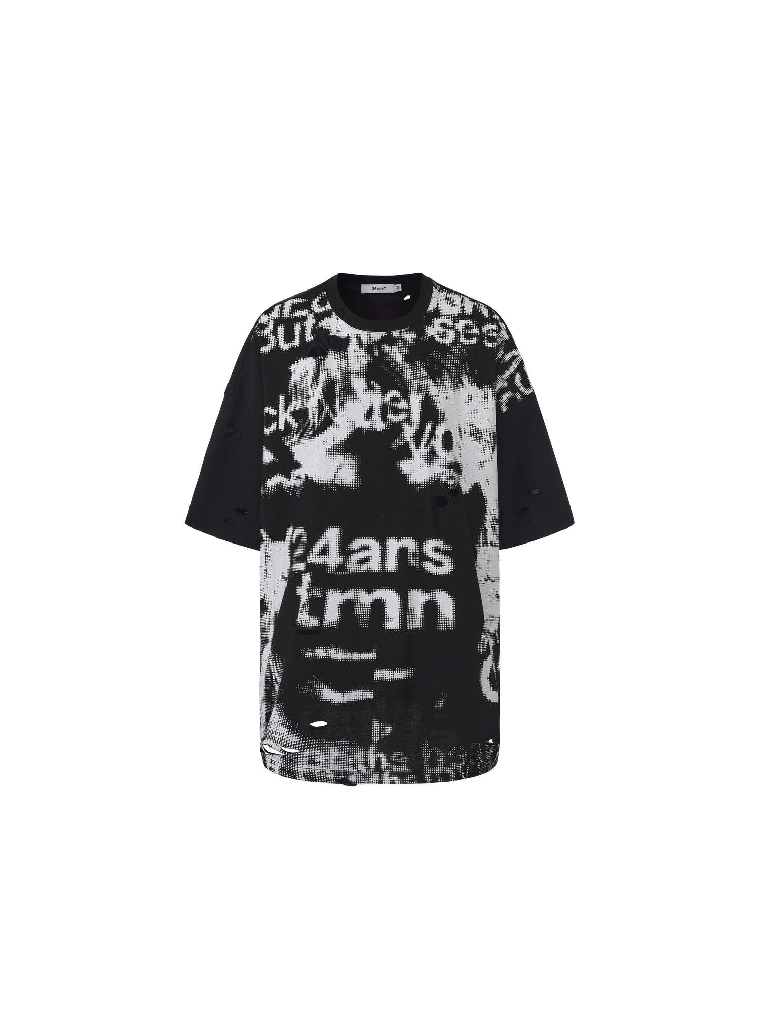 24ans 100 Percent Cotton Non Fade Loose Crew Neck Unisex Printed Short Sleeve T-Shirts