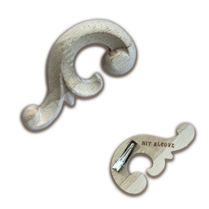 nit alcove Strong Hold Wooden Side Clips Set Natural Wood Grain Laser Grip Hair Accessories