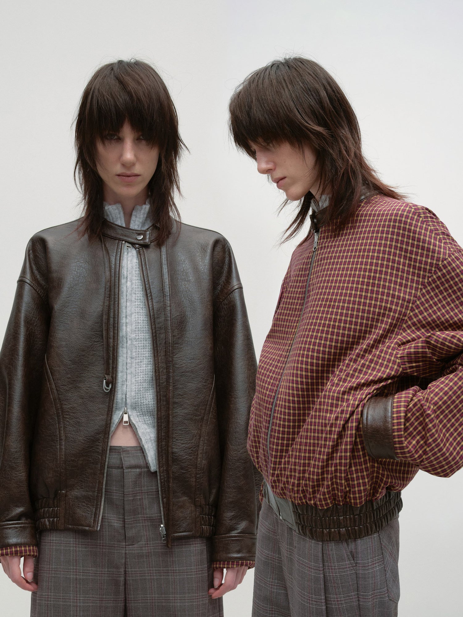 RUN_TO_THE_FUTURE_Vintage_Brown_Zipper_Loose_Fit_Stand_Collar_Commuter_Washed_Leather_Jackets_MISSTT