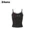 24ans Ombre Print Faux Rhinestone Embellished Women&