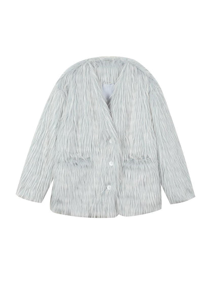 7Shiftin Tie Dye Three Button Half Collar Womens Commuter Long Sleeve Cropped Jackets