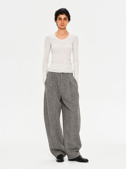 Northbutsouth Melange Drapey No Waistband Curved Leg Women&