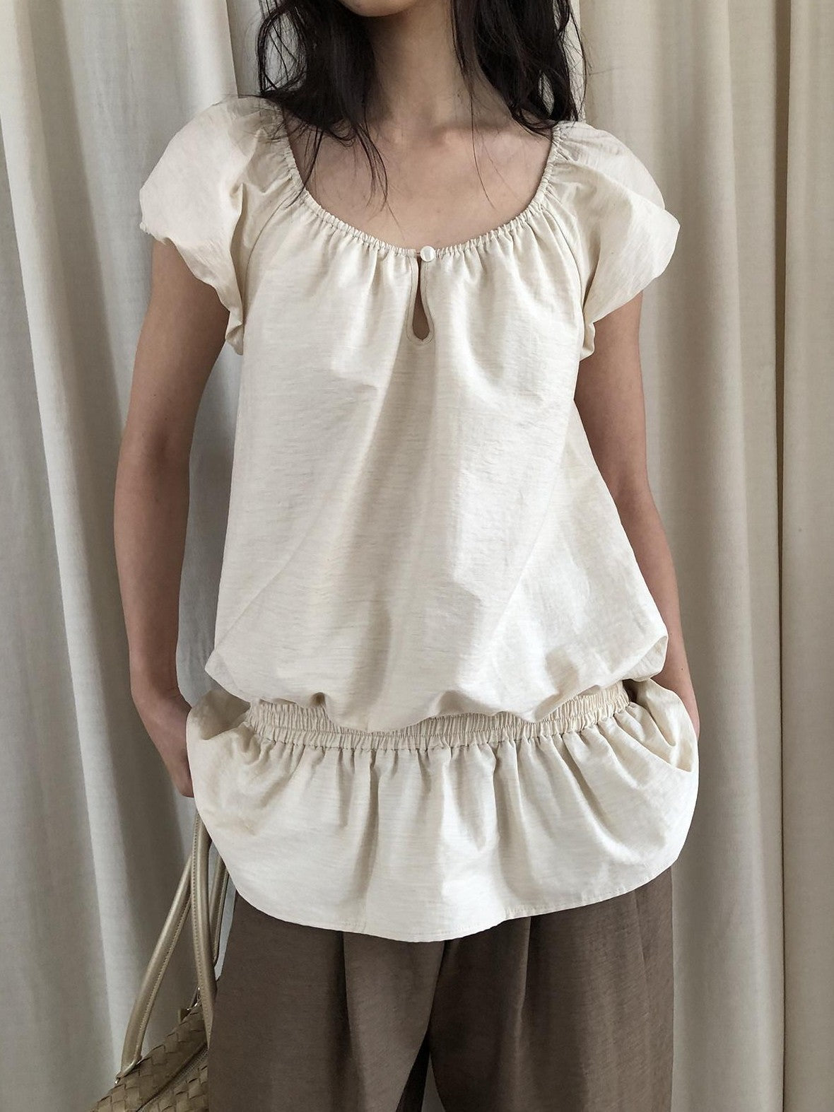 Dorydory Ivory Vintage Puff Sleeve Women&