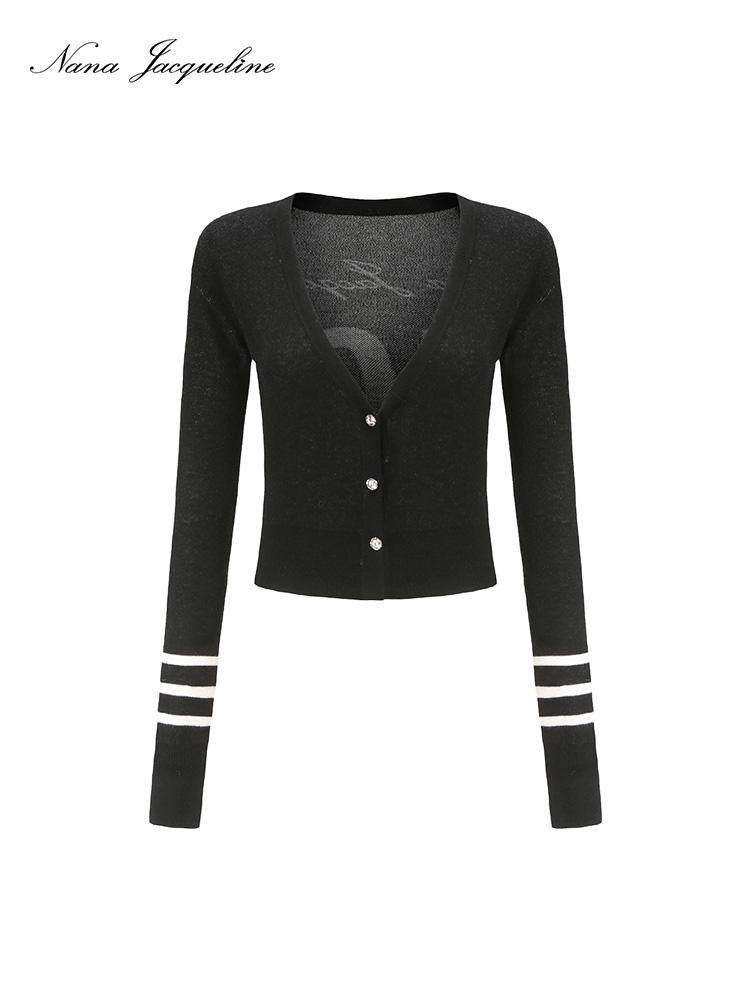 10 Embroidered School Style Thin Knit Cardigan for Women