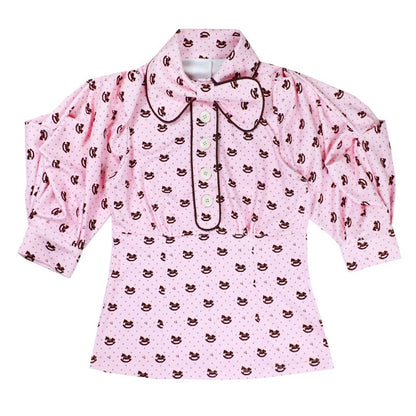 nit_alcove_Slimming_Cute_Loose_Folded_Princess_Short_Sleeve_Unisex_Shape_Retaining_Blouses_MISSTT