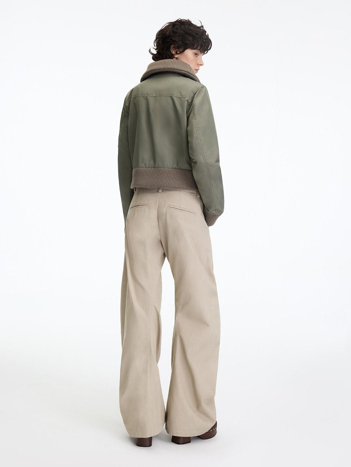 RUN TO THE FUTURE Chinos femme 100 % coton, coupe décontractée sculptée, taille mi-basse, jambes droites