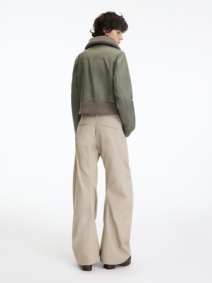 RUN TO THE FUTURE Chinos femme 100 % coton, coupe décontractée sculptée, taille mi-basse, jambes droites