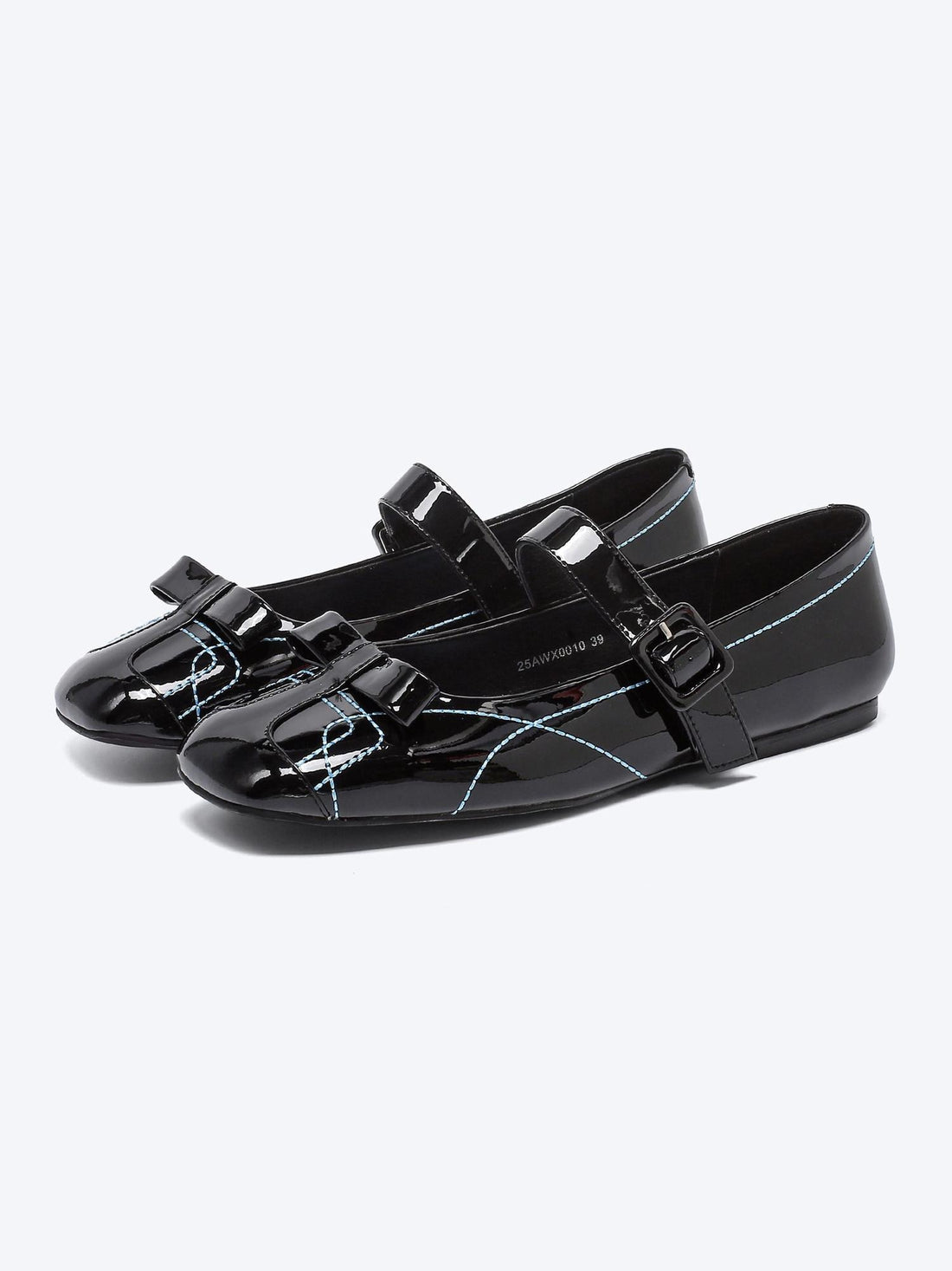 RUN TO THE FUTURE Sheepskin Insole Vintage Square Toe One Strap Low Heel Rubber Sole Women Flats