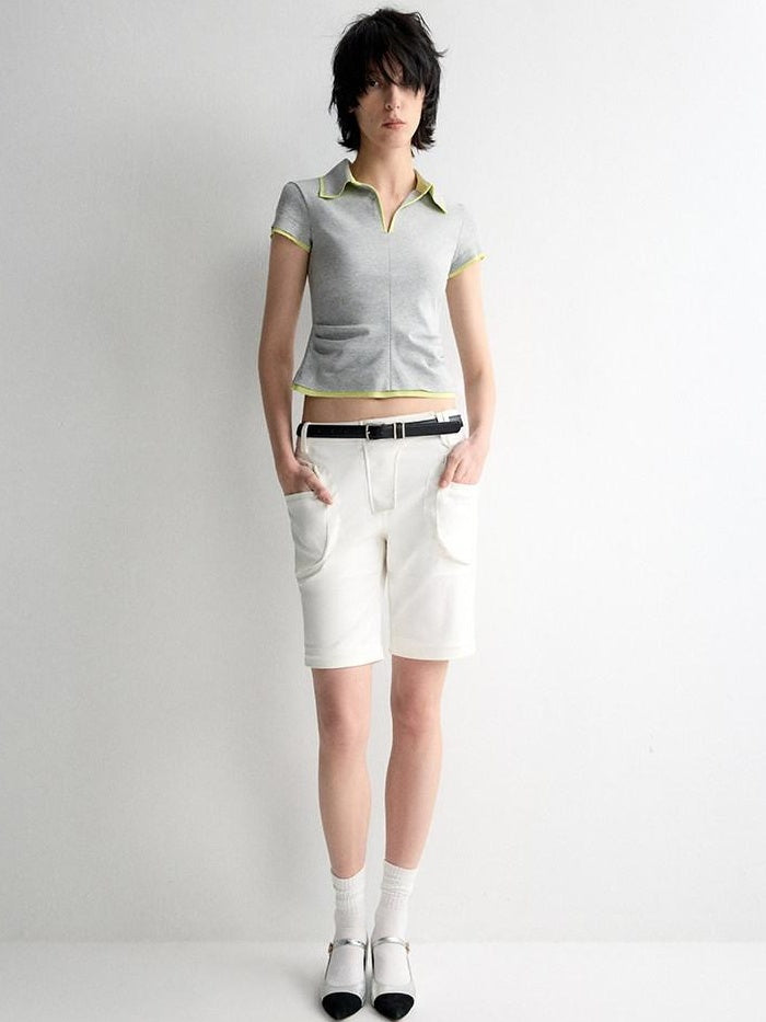 RUN TO THE FUTURE Recycled Fiber Original Micro Flare Low Waist Zip Fly Women Pocketed Chinos